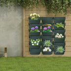Hanging Planting Grow Bags, 18 Pockets Hanging Vertical Wall Planter, Vertical Greening Flower Container, Outdoor Indoor Grow Flower Pot Bags for Deck, Porch, Garden, Railing, Fence (Dark Green) - Image 2