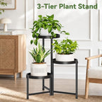 LASZOLA Plant Stand Indoor Outdoor with Large 10 Inch Plastic Tray, Black - Image 7