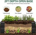 Vengarus 8x4x2ft Galvanized Raised Garden Bed,Metal Raised Beds Kit Black - Image 4