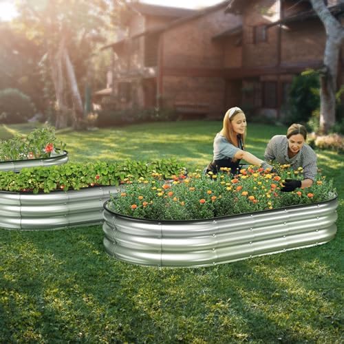 Winpull Raised Garden Bed Kit, 6x3x1 ft Galvanized Planter Box Outdoor with Safety Edging, Large Metal Raised Beds for Gardening Vegetables Flower Herb (Silver) - Image 5