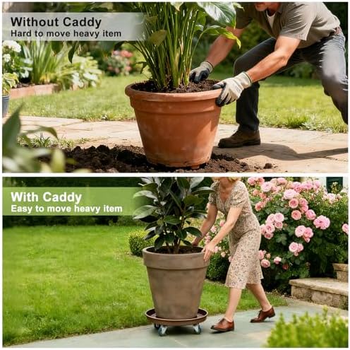 1 Pack 17 Inch Metal Plant Caddy, Copper - Image 5