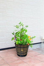 VegTrug Barrel Planter Medium 46cm Burnt Oak - Image 2