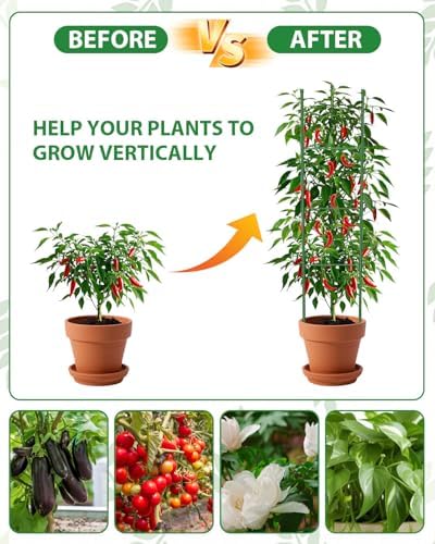 MYMULIKE 8 Pack Tomato Cages for Garden, 51in*13in Adjustable Tomatoes Plant Stakes Support Cages Trellis, Garden Trellis for Vegetable Flowers Fruits Climbing Plants- 20 Binding Wires Included - Image 6