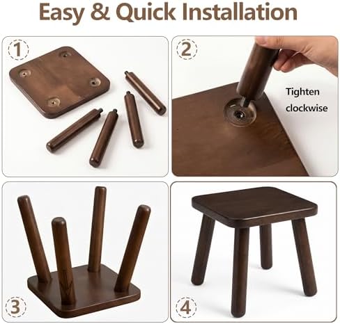 Solid Wooden Stool,Plant Stand,Step Stool (Walnut, 8.85inch) - Image 5
