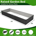 2PCS 7x3x1ft Galvanized Raised Garden Bed,Outdoor Planter Box Metal Patio Kit Planting Bed for Vegetables Flowers Herb,Black - Image 3