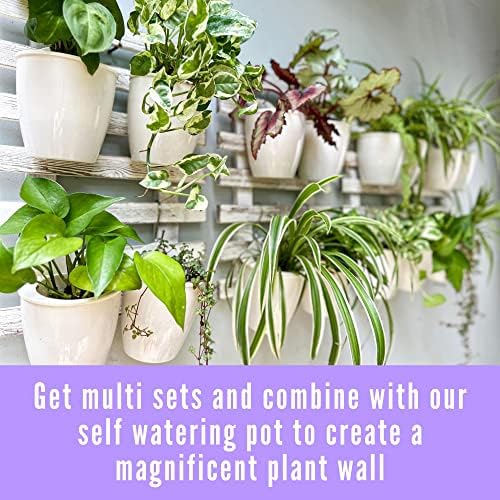 ShopLaLa Wooden Wall Hanging Planter - 2 Pack Wall Plants Holder for Flower Pot Indoor Outdoor Large Rustic White Wood Vertical Herb Garden System Boho Countryside Theme Decor 47.2" (120cm) - Image 5