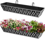 4 Pack 30 Inch Window Boxes Planters Railing Planter Box with Adjustable Brackets & Non-Woven Fabric Plant Grow Bags Deck Railing Planter Boxes Balcony Hanging Flower Box for Outdoor Plants - Image 6