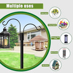 XDW-GIFTS Double Shepherds Hooks for Outdoor, 2-Pack Heavy Duty Garden Pole for Hanging Bird Feeder, Plant Baskets, Solar Light Lanterns, Garden Plant Hanger Stands with 5 Base Prongs - Image 4