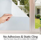 HIDBEA White Frosted Glass Window Privacy Film,Static Cling 29.5in x 13.1ft - Image 5