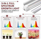 Indoor Greenhouse with Clear Cover – 4-Tier Portable Plant Stand with 3 T8 Grow Lights, Timer, Thermometer, Ventilation, Seed Starter for Herbs, Seedlings, Flowers (35.8"x13.8"x62.8") - Image 6