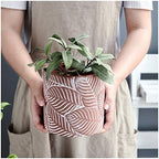 Plants Flower Pots Indoor Flower Plant Pots Modern Decorative Gardening Pot with Drainage Hole for All House Plants Flowers Herbs Cement Round Planter Gardening Pot (Color : B) - Image 3