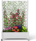 EasyUp Raised Garden Bed with Trellis for Climbing Plants,Outdoor Herb Garden Planter with Drainage Plug and Gauge,Durable Dust-Proof Resin for Garden, Patio, Balcony, and Backyard - Image 2