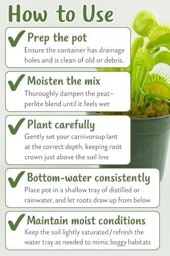 GARDENERA Sphagnum Moss Potting Mix for Carnivorous Plants, Moss and Perlite Blend for Potting Venus Fly Traps, Sarracenia, Pitcher Plants - 75% Sphagnum Moss + 25% Perlite - Made in USA - 5 Quart - Image 4