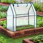 Mini Greenhouse for Indoor Outdoor: Ohuhu Tabletop Portable Green House with Waterproof Pad for Small Plants Nursery Germination, 36"x18"x33" Heavy-Duty PE Cover White - Image 5