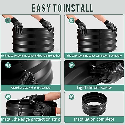 ZXZYHFTY Galvanized Steel Round Raised Garden Bed, 3 Pack, Black - Image 4