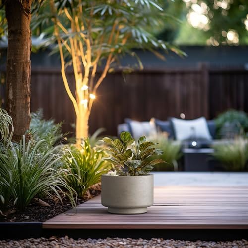 Kante Weathered Concrete Planter 12.6" Dia All-Weather Round Accent Pot - Image 4