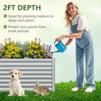 GIANTEX 6x3x2ft Raised Garden Bed, Large Metal Elevated Rectangular Planter Bed, 271 Gallon Capacity, Outdoor Planting Garden Box for Vegetable Flower Herb Grow (Grey) - Image 5