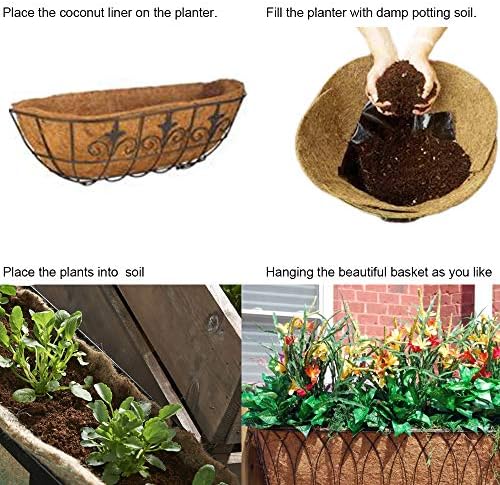 24 Inch Coconut Liners for Planters,Horse Trough Coco Liners for Window Box/Hanging Trough Planter - Image 4