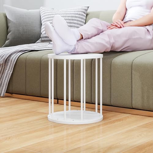 HDANI Small Round Wooden Step Stool for Kids Adults, 300lbs Load Capacity Garden Stool, Non-Slip Small Stool for Plant Stand, Kitchen, Bathroom and Bedroom, White - Image 5