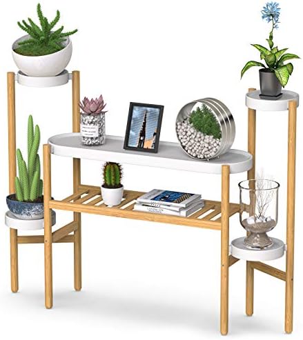 Bamboo Plant Stand Indoor, 3 Tier Plant Shelf Table for Multiple Plants by Wisuce