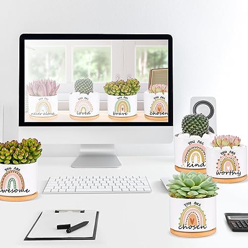 SAIWEILAI ONLINE 9 Pieces for Women Inspirational Succulent Pots with Drainage Thank You Gifts for Employee Teacher Nurse - Image 3
