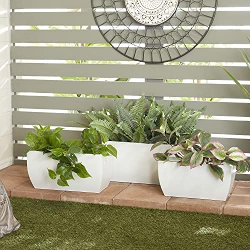 Deco 79 CosmoLiving by Cosmopolitan Metal Indoor Outdoor Planter, Set of 3 20", 18", 16" W, White - Image 2