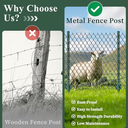 Metal Fence Posts for Wire Fencing,Heavy Duty U Post 4 FT Green - Image 3