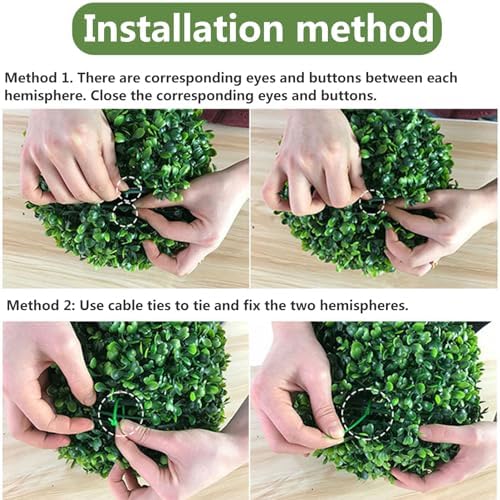 Artificial Plant Topiary Ball 15in, Faux Boxwood Balls, Boxwood Balls Outdoor, All-Year Green Faux Plant Decorative Balls for Backyard, Balcony,Garden, Wedding and Home DéCor - Image 5