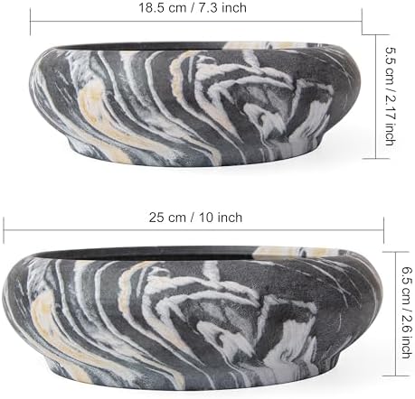 Succulent Pots- 7.3/10 Inch Large Bonsai Pots with Drainage Tray Set of 2 - Image 2