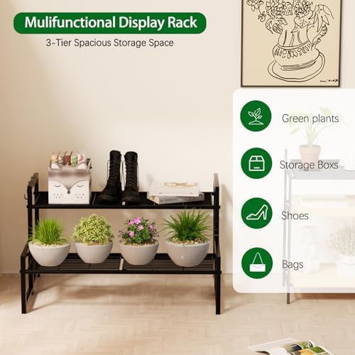 Garden 4 you 2 Tier Metal Stackable Plant Stand, Flower Pot Holder - Image 4