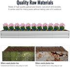 Rectangular Galvanized Raised Garden Beds Outdoor for Planting Vegetables Flowers Herb,10.9 * 3 * 1 FT,Silver - Image 3