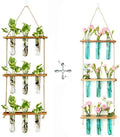 XXXFLOWER 9 Tube Vases Wall Hanging Propagation Station with Wooden Stand+ 9 Blue Tube Vases Wall Hanging Propagation Station with Wooden Stand by XXXFLOWER