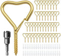 40 Pack Heart Shaped Ceiling Hooks with Safety Buckle Gold by Ticway
