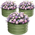 ZXZYHFTY Round Raised Garden Bed, 3 Pack, Galvanized Steel, Green by ZXZYHFTY