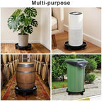 2Pack 15.7'' Large Plant Stand with Wheels, Black - Image 6