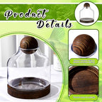 2 Pcs Glass Terrarium Container with Wooden Base and Decorative Ball Lid, 7 Inch DIY Terrarium Jar for Moss, Ferns, Air Plants and Succulents, Mini Indoor Garden Vase for Home Office Desk Decor - Image 3