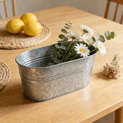 8 Pack 12" Galvanized Hanging Railing Planters with Hooks and Drainage - Image 7