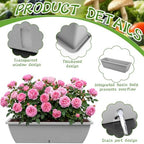 8 Pcs 24 Inch Plastic Window Boxes Planters, Light Gray - Image 3