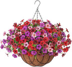 INXUGAO Artificial Fake Flowers Hanging Basket for Outdoor Decoration by INXUGAOArtificialFlowers
