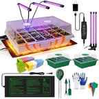 Self-Watering Seed Starter Tray with Grow Light and Heat Mat,Seed Starter Kit,Humidity Domes,Auto Timer,Flexible Brightness Seedling Starter Trays for Indoor Greenhouse Gardening Seed Germinator by Unknown