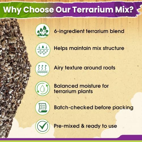 DUSPRO 6-in-1 Terrarium Soil Mix, Pre-Mixed & Ready to Use, 8QT - Image 4
