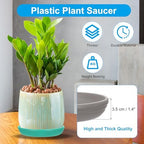 PATIKIL Plant Saucer Tray, 3 Pack 12/13/14 Inch Plastic Round Plant Saucer Flower Planter Drip Tray for Indoors Outdoors Patio Balcony, Gray - Image 3