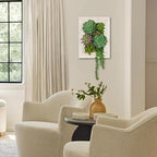 Wall Artificial Succulent Hanging Decor Plants Fake Succulents String of Pearls Arrangement with Wooden White Frames Faux Plants Hanging Boho Decor for Livingroom Bedroom Home Decor 10.2"x 2.3"x 13.7" - Image 5