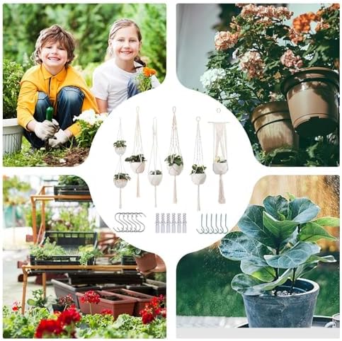 Macrame Plant Hanger - Indoor Macrame Plant Basket Holder | Decorative Planter Hanger | for Outdoor Garden Home Apartment Nursery Living Room Balcony - Image 4