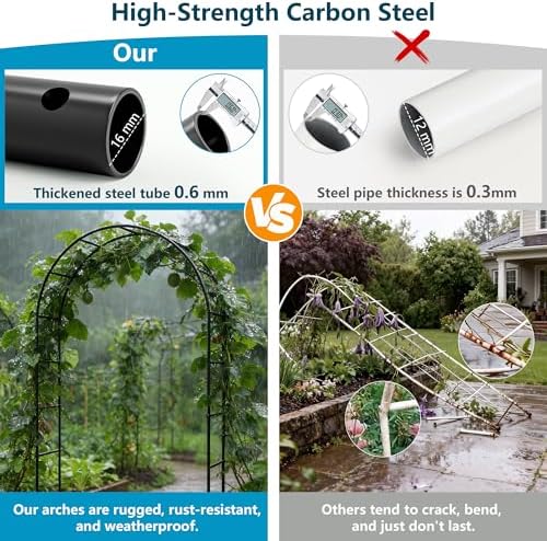 Thickened Rustproof Garden Arch Metal Trellis for Climbing Plants - Image 4