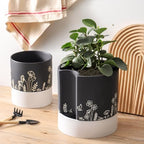 Nihow Self Watering Pots for Indoor Plants,8 Inch,Black Hand Painting - Image 6