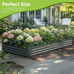 2PCS 8x4x1FT Galvanized Raised Garden Bed, Galvanized Planter Raised Garden Boxes Outdoor, Large Metal Raised Garden Beds for Vegetables-Grey - Image 6