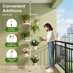 7-Layer Tension Pole Plant Stand Indoor Decorative Display Rack Stands for Flower Pots Floor to Ceiling Adjustable Hanging Corner Shelf - Image 3