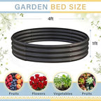 Land Guard Galvanized Raised Garden Bed, Planter Raised Garden Beds Outdoor, Round Clearance Raised Garden Beds for Gardening Vegetables 4x4x1ft (Gray)…… - Image 2