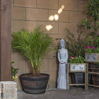 Alpine Corporation 11" Tall Indoor/Outdoor Barrel Shaped Planter - Image 2